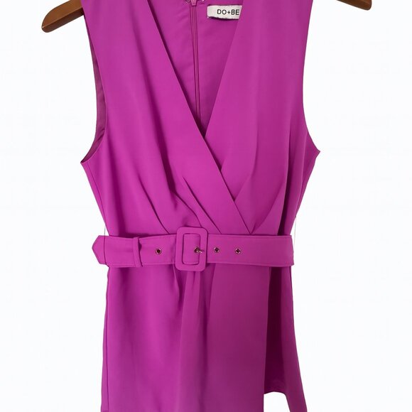 DO+BE Fuchsia Sleeveless Wrap Romper – Size M - Picture 3 of 7
